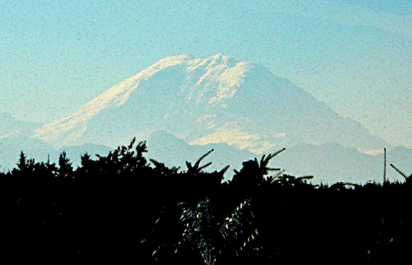 Il Mount Rainier visto da Seattle