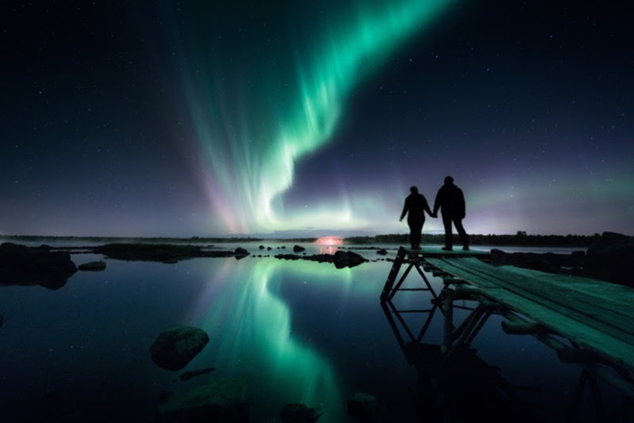 APERTURA Aurora boreale sul fiume Torne © HaparandaTornio