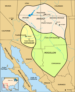 Area degli Anasazi, Hohokam e mogollon - Da Urban modif. da Historicair - Wikimedia Commons