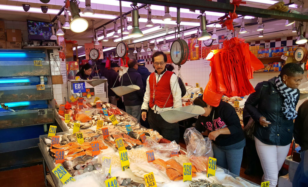 New York, China Town, mercato del pesce