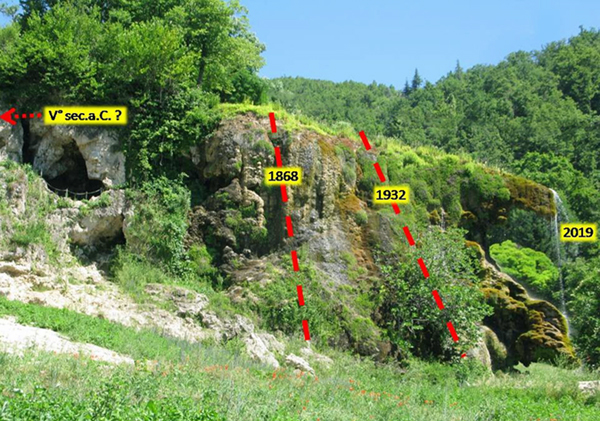 Evoluzione della cascata di Labante (foto G. Rivalta modi