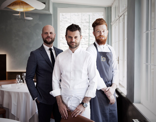 Da sinistra, il direttore Marco Locatelli, lo chef Erico Bartolini, il resident chef Alex Manzoni