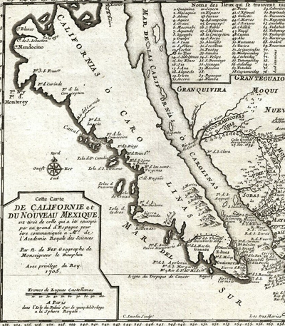 Carta di De Fer della Bassa California (1720)