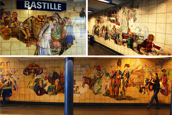 Stazione metro Bastiglia maioliche sulla Rivoluzione Francese