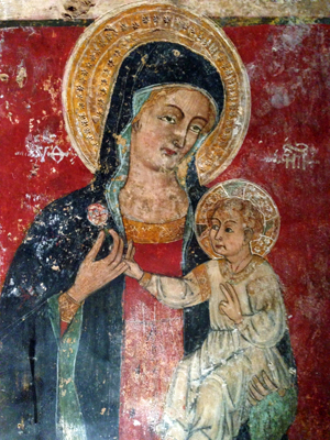 Cripta della Favana, Madonna con bambino. Ph Nicola Gennachi