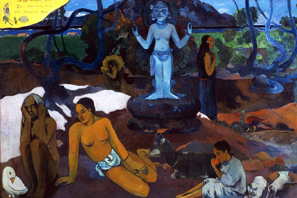 Particolare del dipinto di Paul Gauguin D'où venons-nous, qui sommes-nous, où allons-nous ph Wikipedia