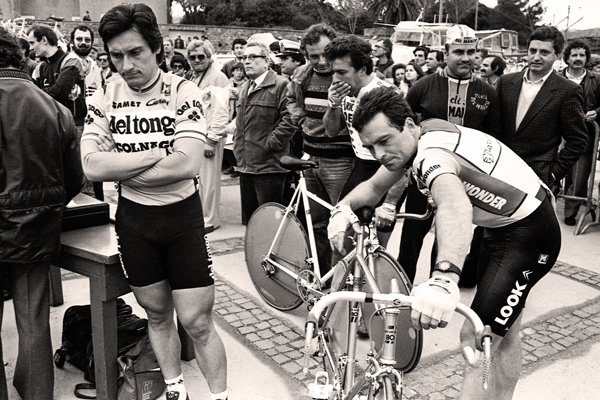 Giro del 1985 - A sx Giuseppe Saronni e Bernard Hinault