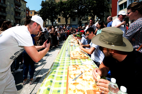 Una fase della No Limits Challenge alla Festa della Focaccia di Recco