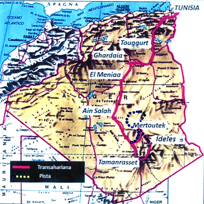 percorso del viaggio nel sud algerino