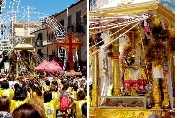 Il fercolo di San Leone e il SS. Crocifisso in processione