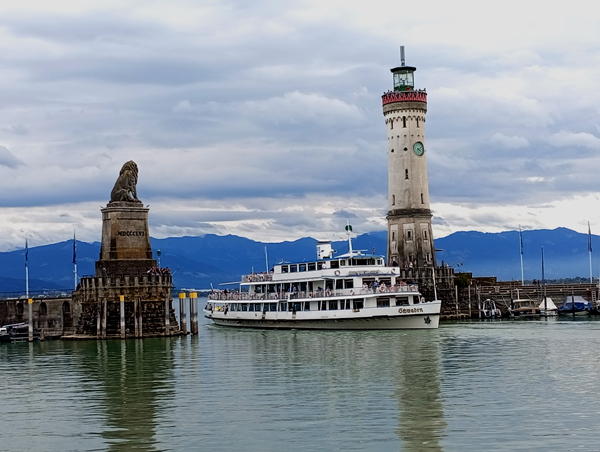 Lindau Faro e Leone di Baviera all ingresso del porto